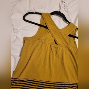 Vintage Dark Mustard Cross back Tank Top Medium